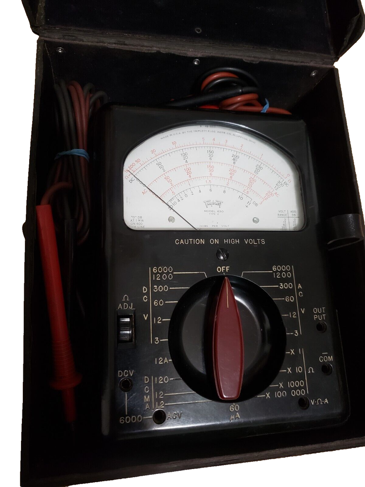 Triplett 630 TYPE 2 Classic Analog Volt-Ohm Milliammeter, 25 Ranges