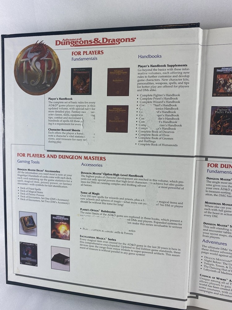 Advanced Dungeons & Dragons 1995 Dungeon Master's Guide 2160