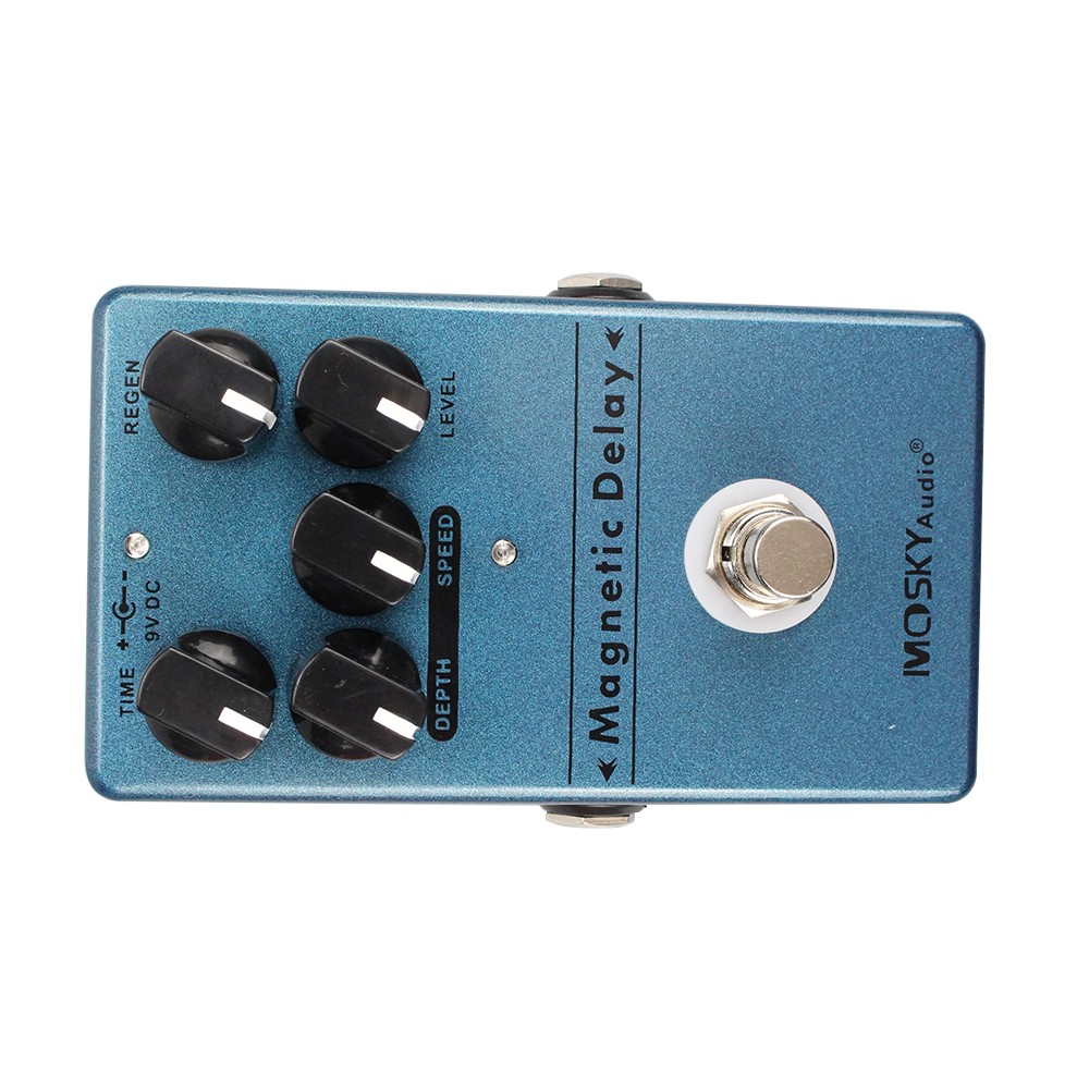 Mosky Magnetic Delay Echo Guitar Effect Pedal Time Depth Flutter Rate Regen Knob