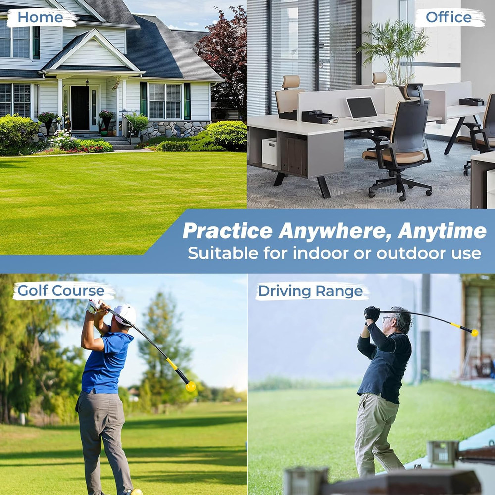 Golf Swing Trainer 40" Warm-Up Golf Practice Training Aid with Weighted....