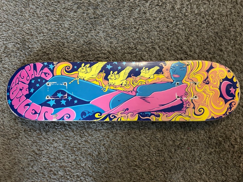 RARE 2000s era Foundation Ethan Fowler skateboard deck, 7.5 psychedelic y2k