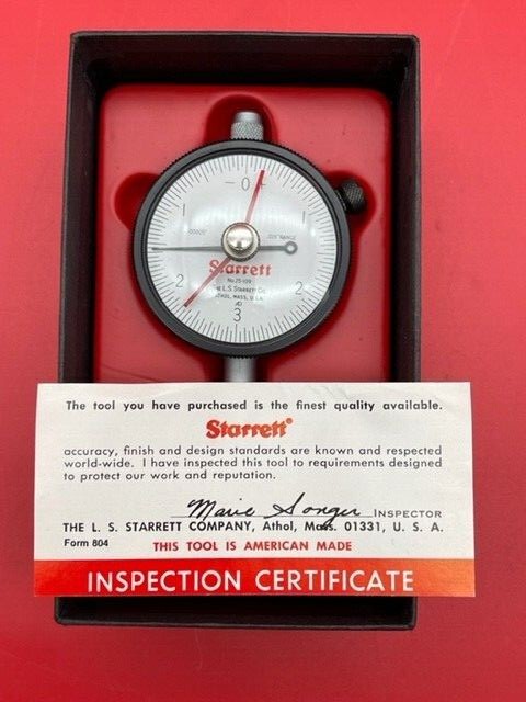 Starrett 25-109J Dial Indicator 0-.015" Range, 0-3-0 Reading - SPECIAL