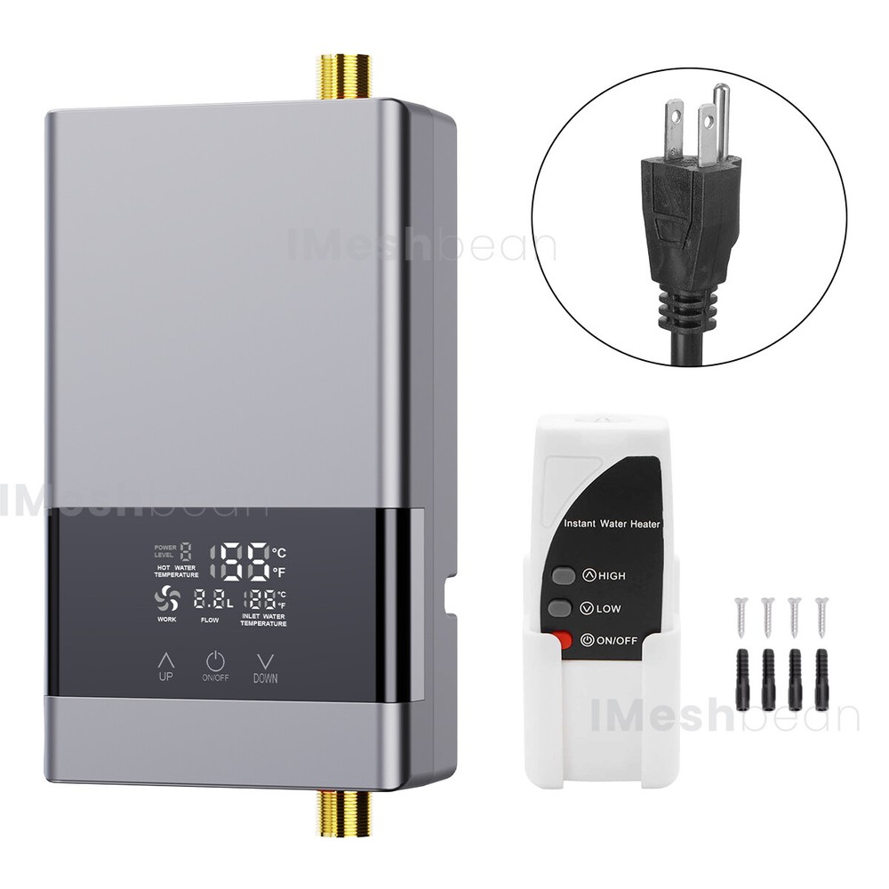 3000W Kitchen Electric Hot Tankless Water Heater Shower Instant Boiler Bathroom