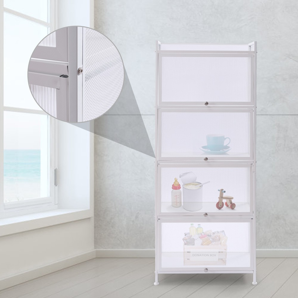 Sideboard Storage Cabinet with 4 Open Shelves for Kitchen
