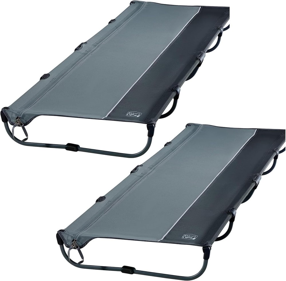 TIMBER RIDGE 20-Second Quick Set-Up Camping Cot, Lightweight Aluminum Folding Co