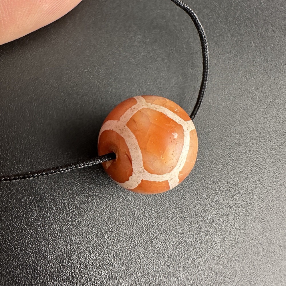 Antique Etched Carnelian Agate Beads Amulet