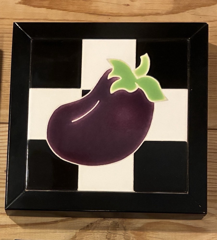 1-6 Alvstad Custom Tile Co Ceramic Tile Signed & Framed Fruit or Vegetable