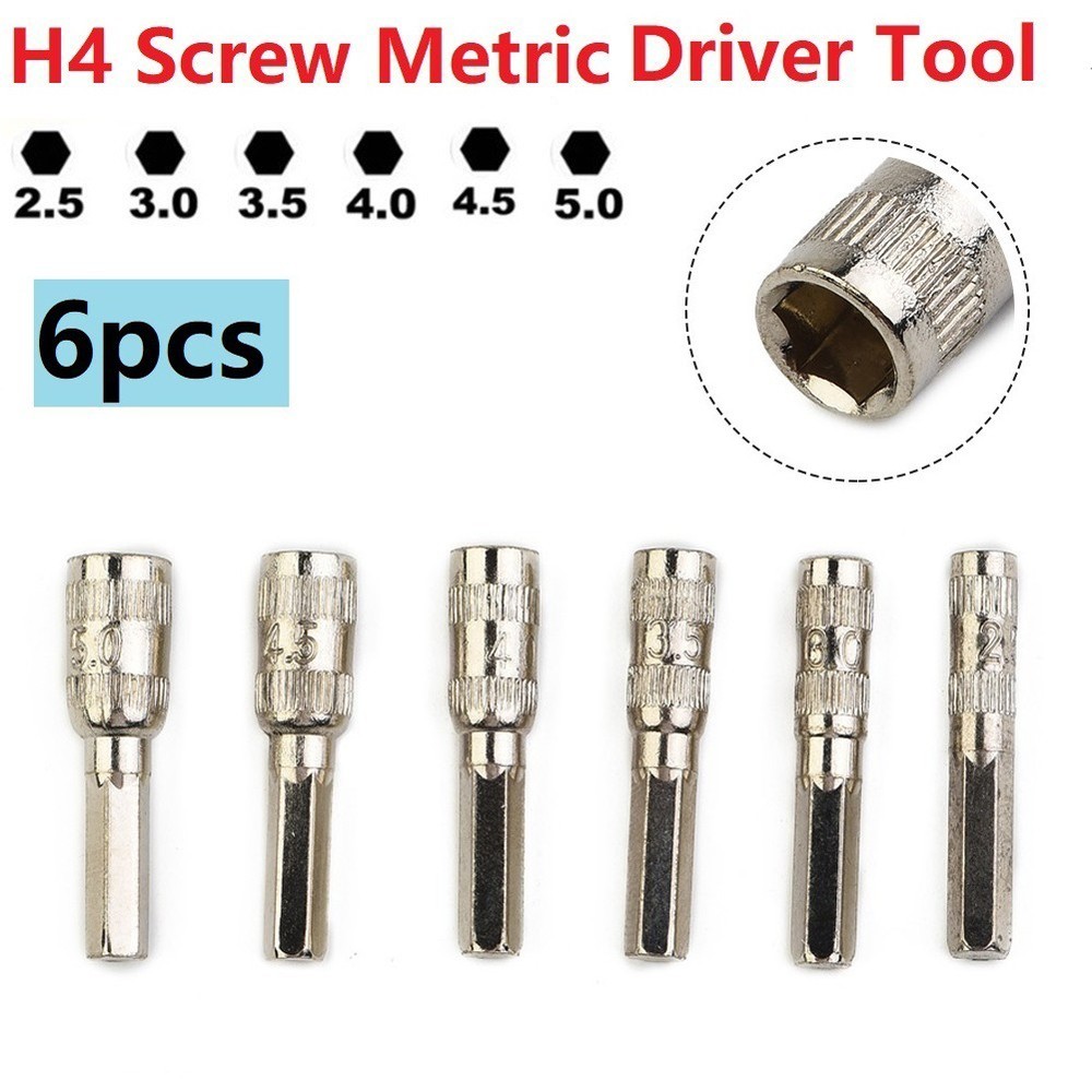 6 Point Hex Socket Hex Metal Nut Parts Replacement 6pcs/Set Silver Tone