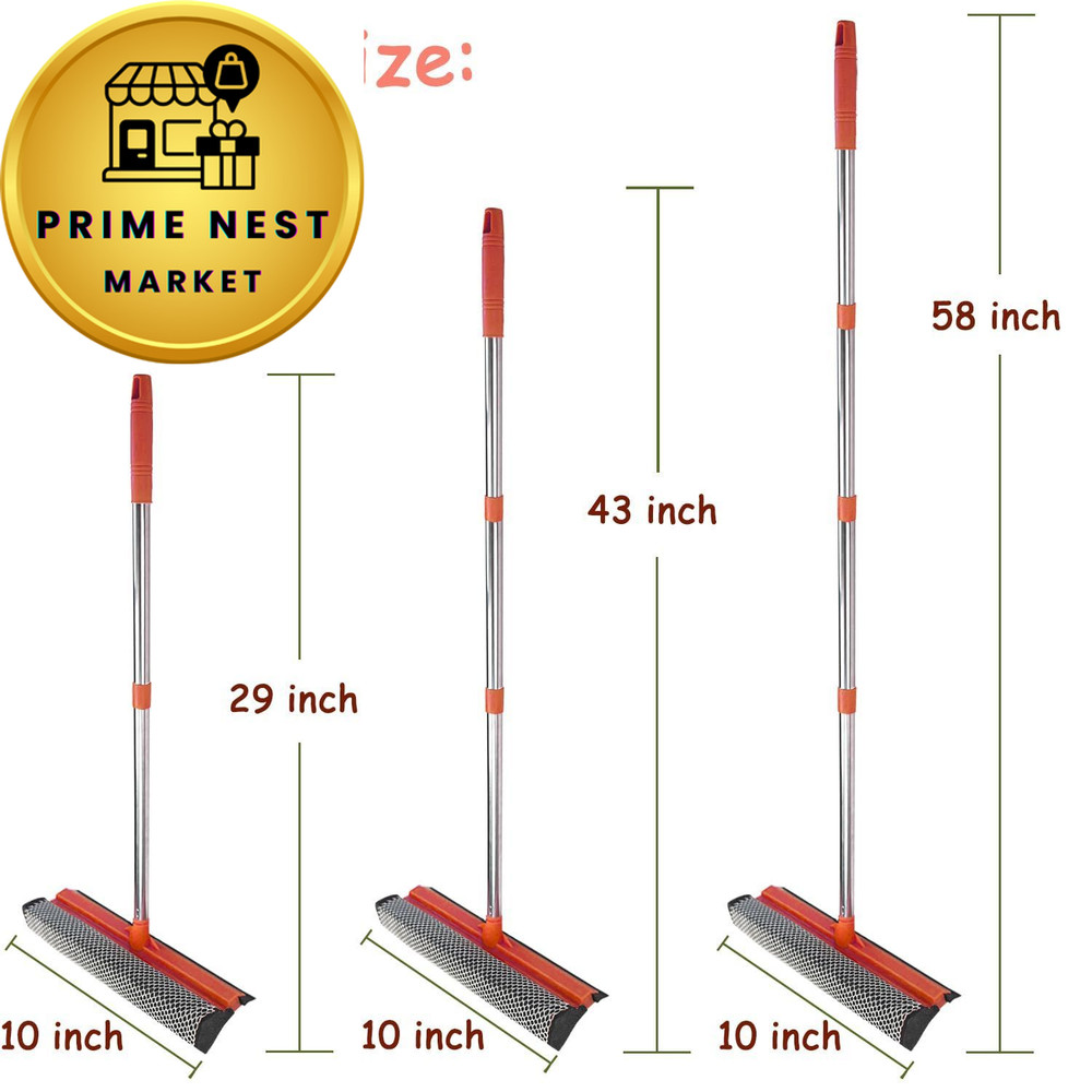 Window Squeegee for Cleaning, Cleaner Tool 2 58", Red
