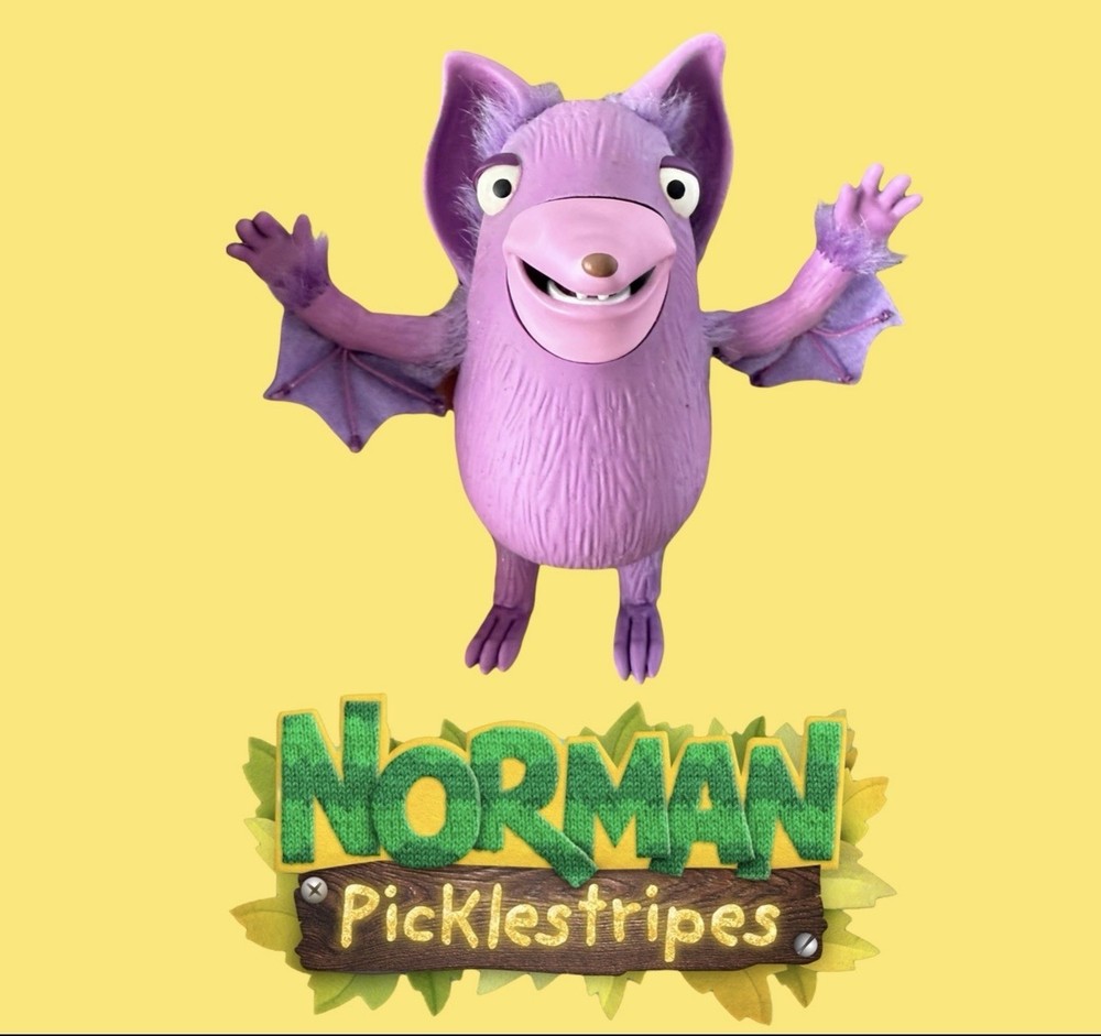 Norman Picklestripes TV Screen Used Bat Stop Motion Puppet, Faceplates & Blinks