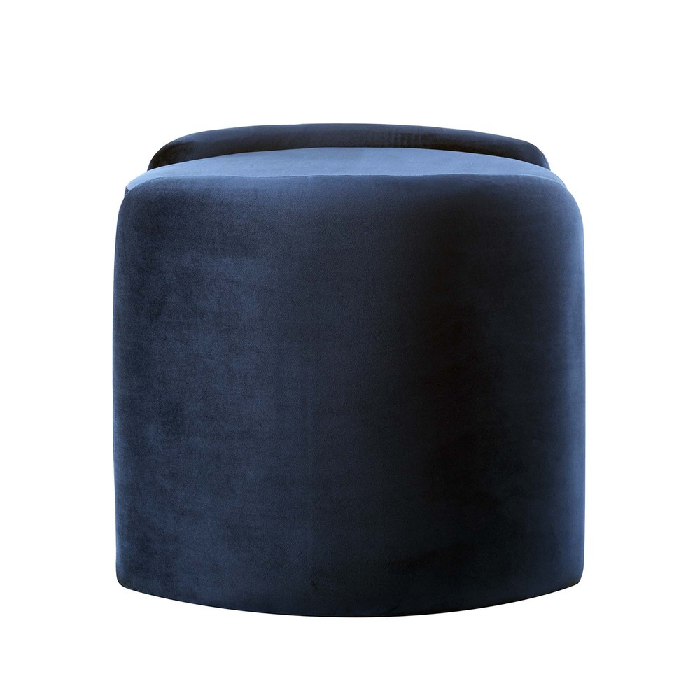 Modway Nebula Performance Velvet Upholstered Storage Ottoman in Midnight Blue