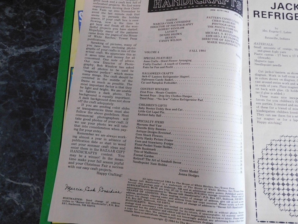Bazaar Gift Handicrafts Magazine Fall 1984