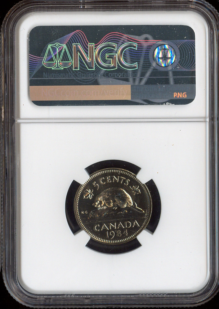 1984 Canada 5 Cents 5C NGC MS66 - Quality