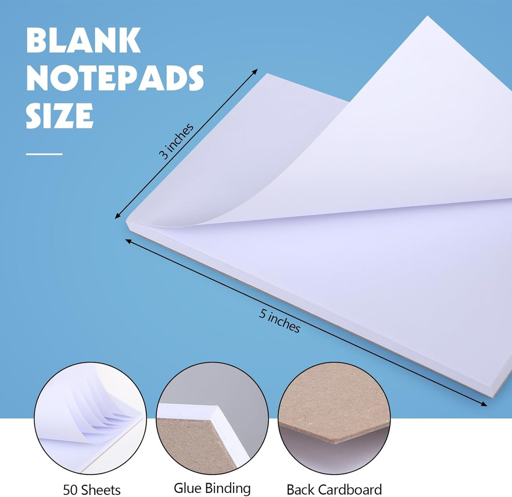 10 Pack Note Pads, 3"X 5" Writing Pads Scratch Pad 50 Sheets per Pad Small Memo