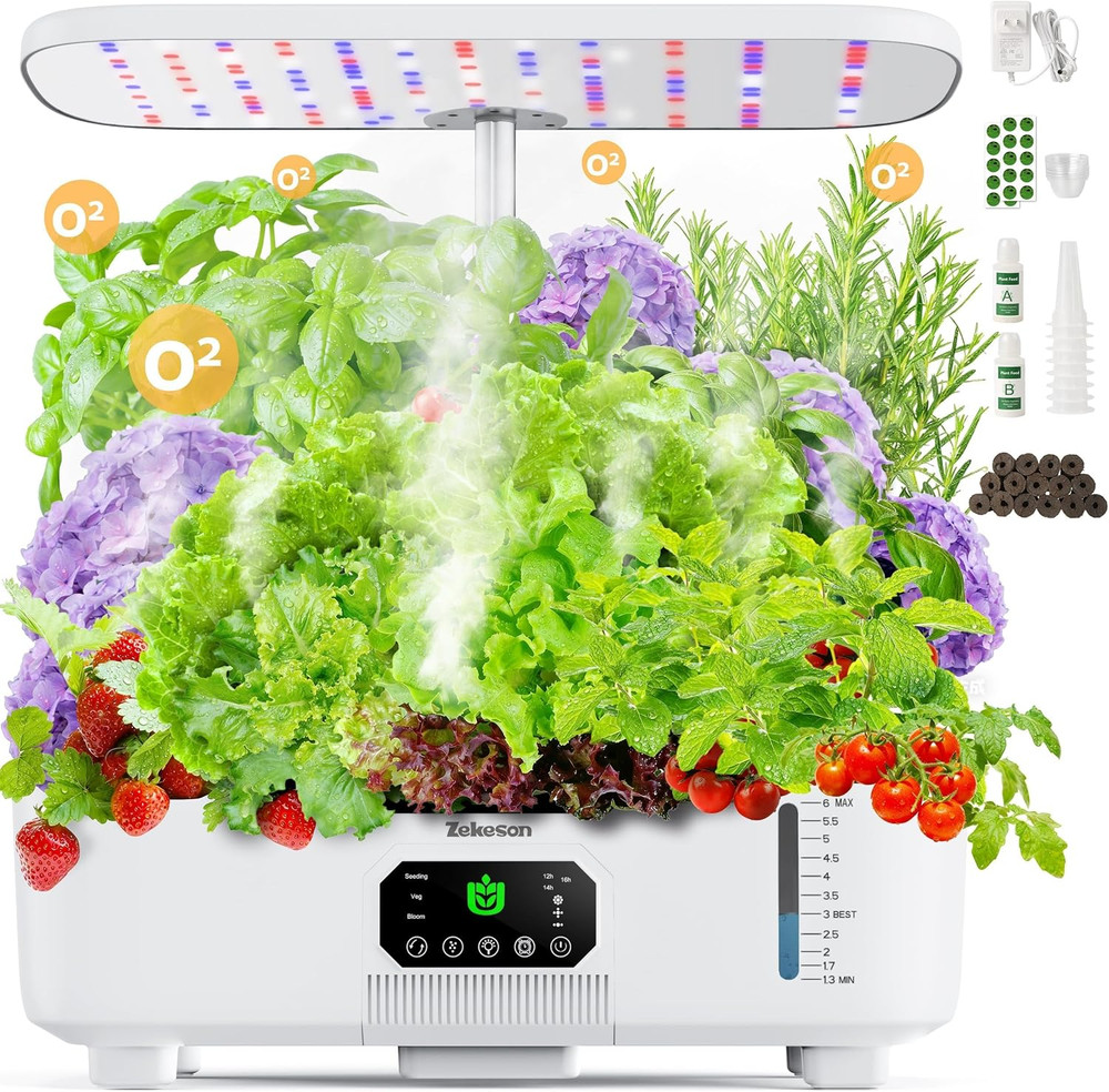 Smart Hydroponic Indoor Garden Kit with 15 Pods and LCD Touch Panel