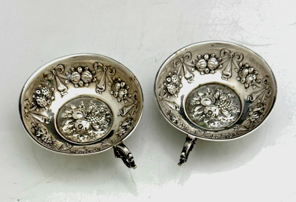 Pair German 800 Silver WINE TASTERS TASTEVINS