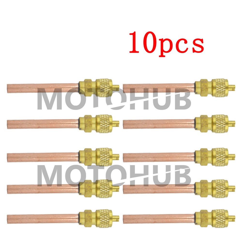 10pcs Service/Access Valve 1/4" SAE x 1/4" OD x 2.75" Stem Core & Core Remover