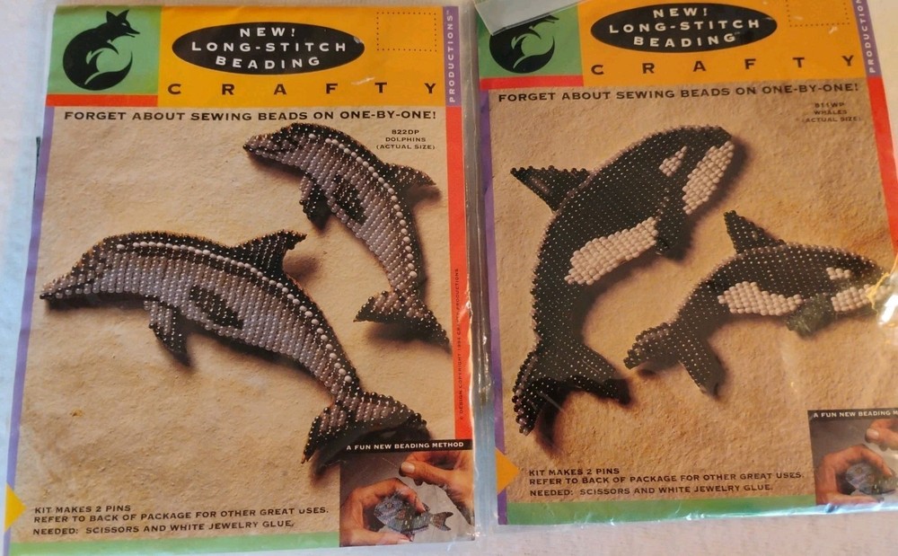 Long Stitch Beading Kit Dolphin & Whales