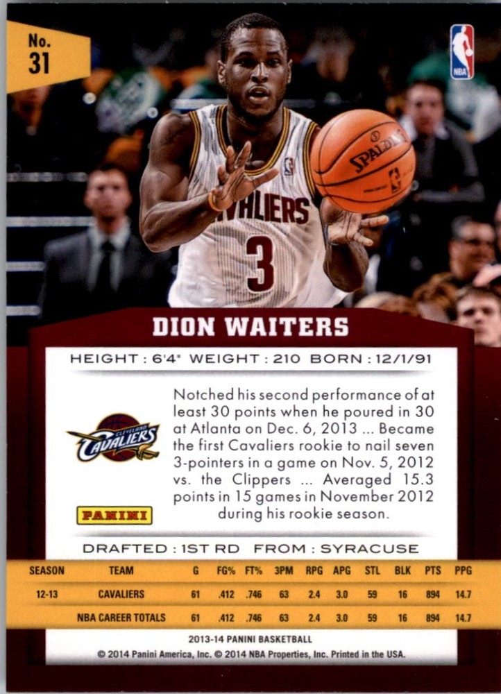 2013-14 Panini #31 Dion Waiters - BSK