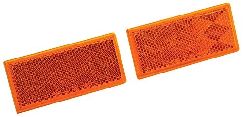 Towpower 73887 Quick Mount Rectangular Reflector, 2 Pack Amber
