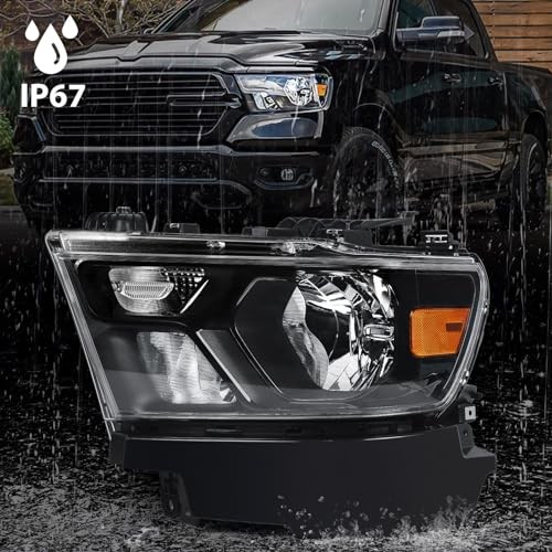 Halogen Headlights Assembly Compatible with Dodge Ram 1500 2019-2022 LH