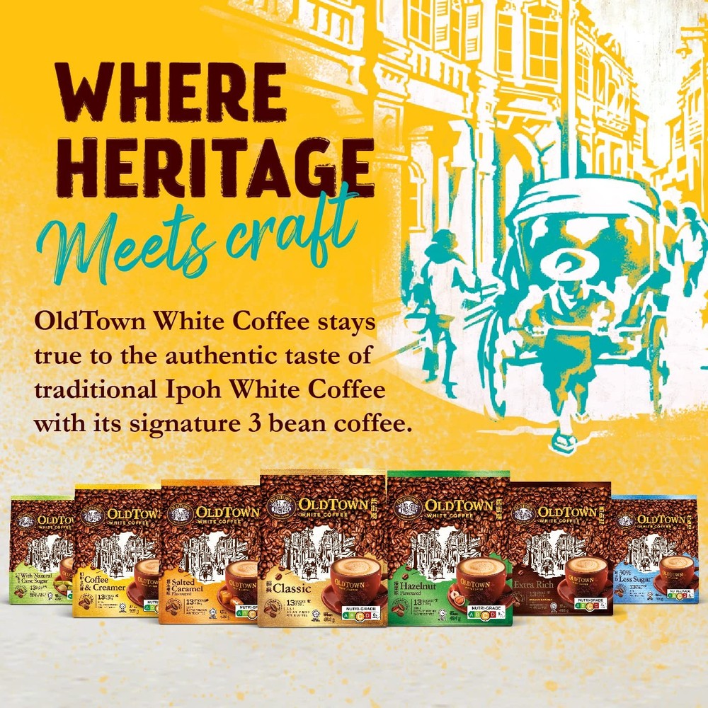 OLD TOWN 3 in 1 Classic White Coffee, 21.2 Ounce