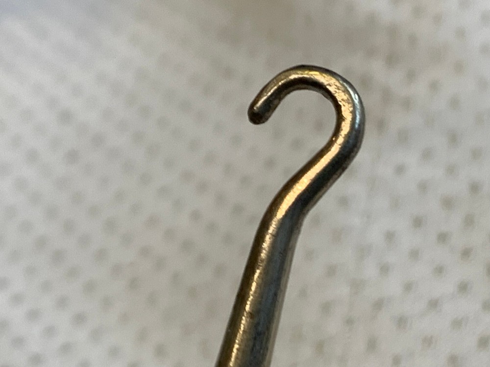 Antique Sterling Silver Handled Button Hook Lace Puller Floral Repousse Design