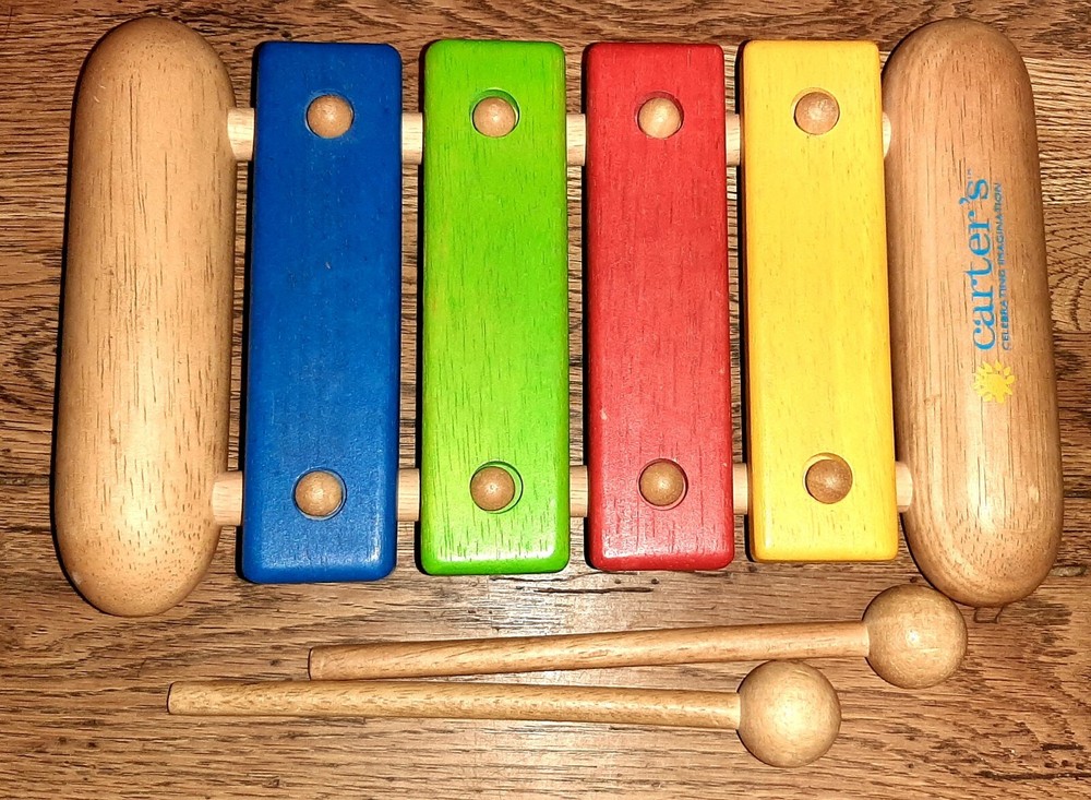 Carters Solid Wood Chunky Musical Xylophone & 2 Mallets