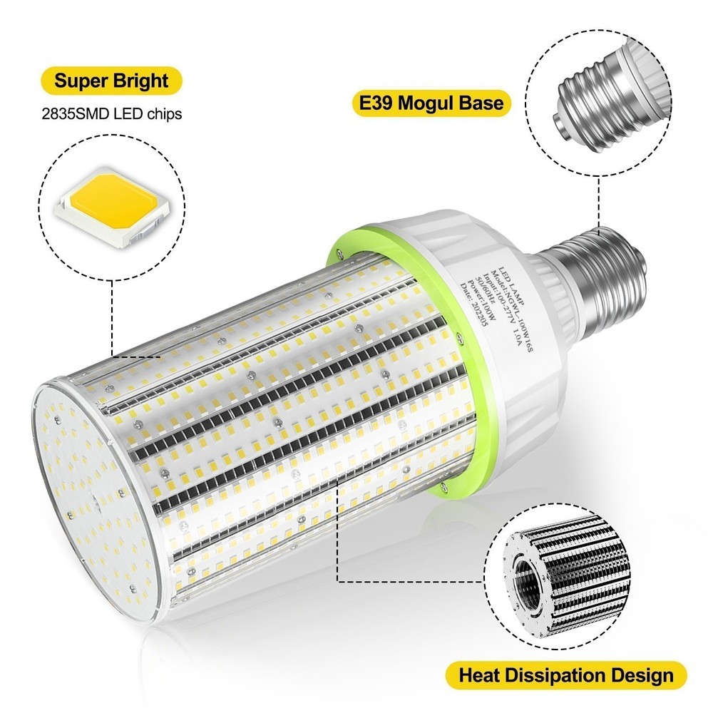 10Pack 100W LED Corn light Bulb-Replacement 400watt Metal Halide bulbs E39 Mogul