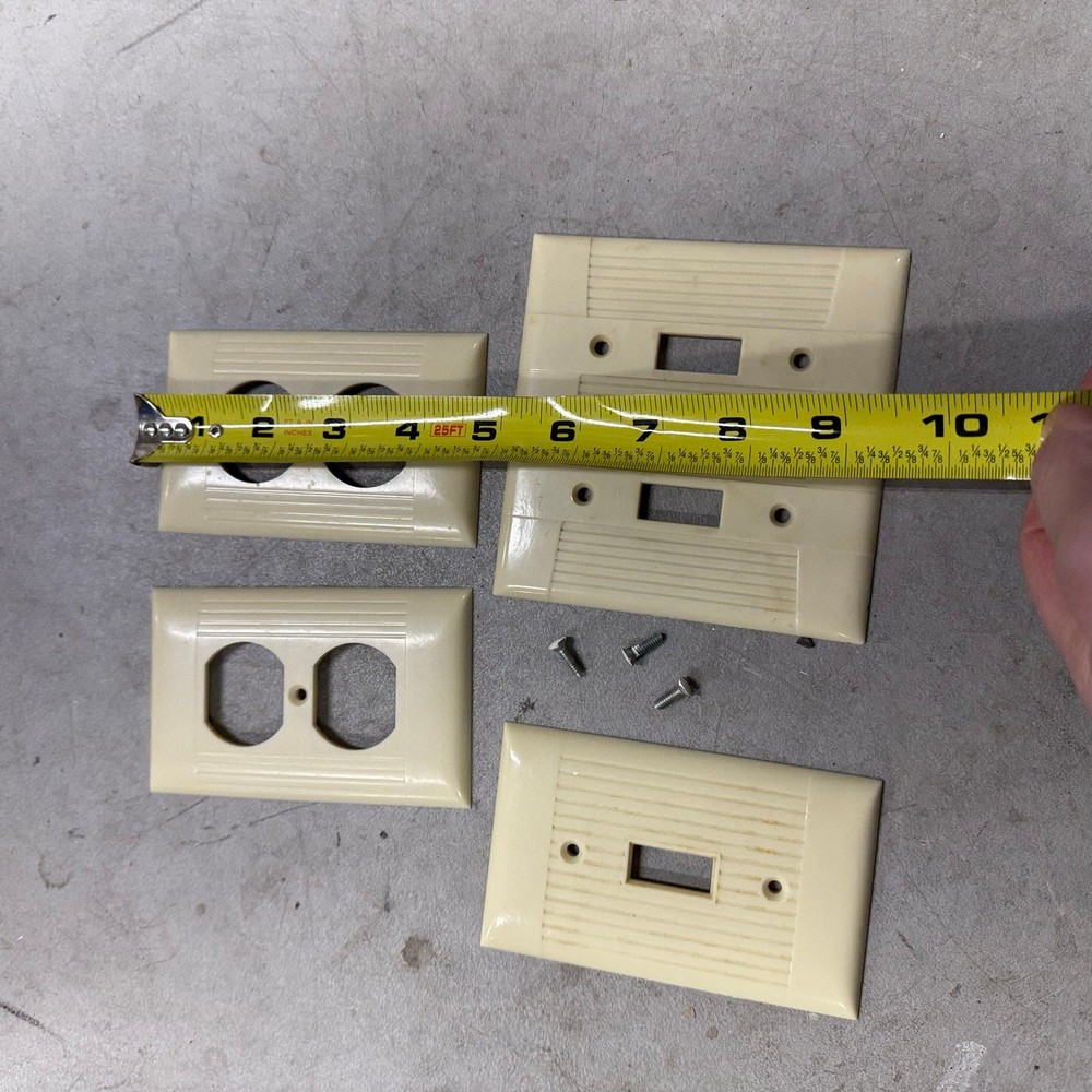 Lot 4: MCM Light Switch / Wall Plug Cover Plates Sierra Electric / Eagle Ivory