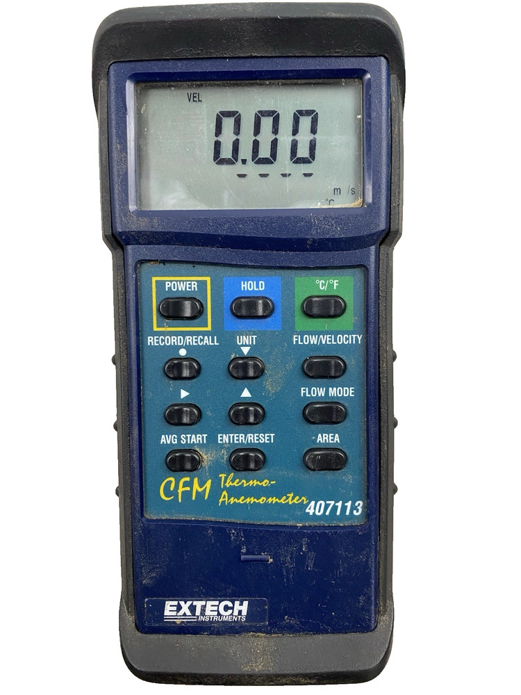 Extech CFM Thermo-Anemometer Model 407113 Meter Only