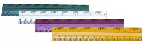 Charles Leonard Double Bevel Plastic Ruler, 6 Inches, Assorted