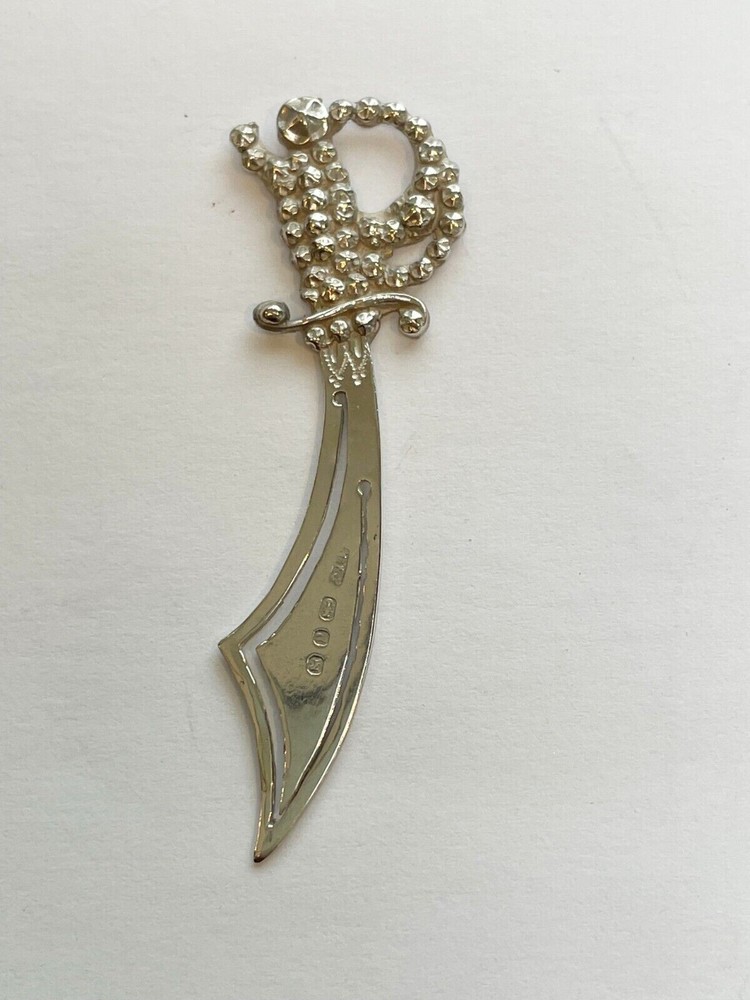 ANTIQUE SOLID SILVER BOOKMARK SCIMITAR 1896 Crisford & Norris