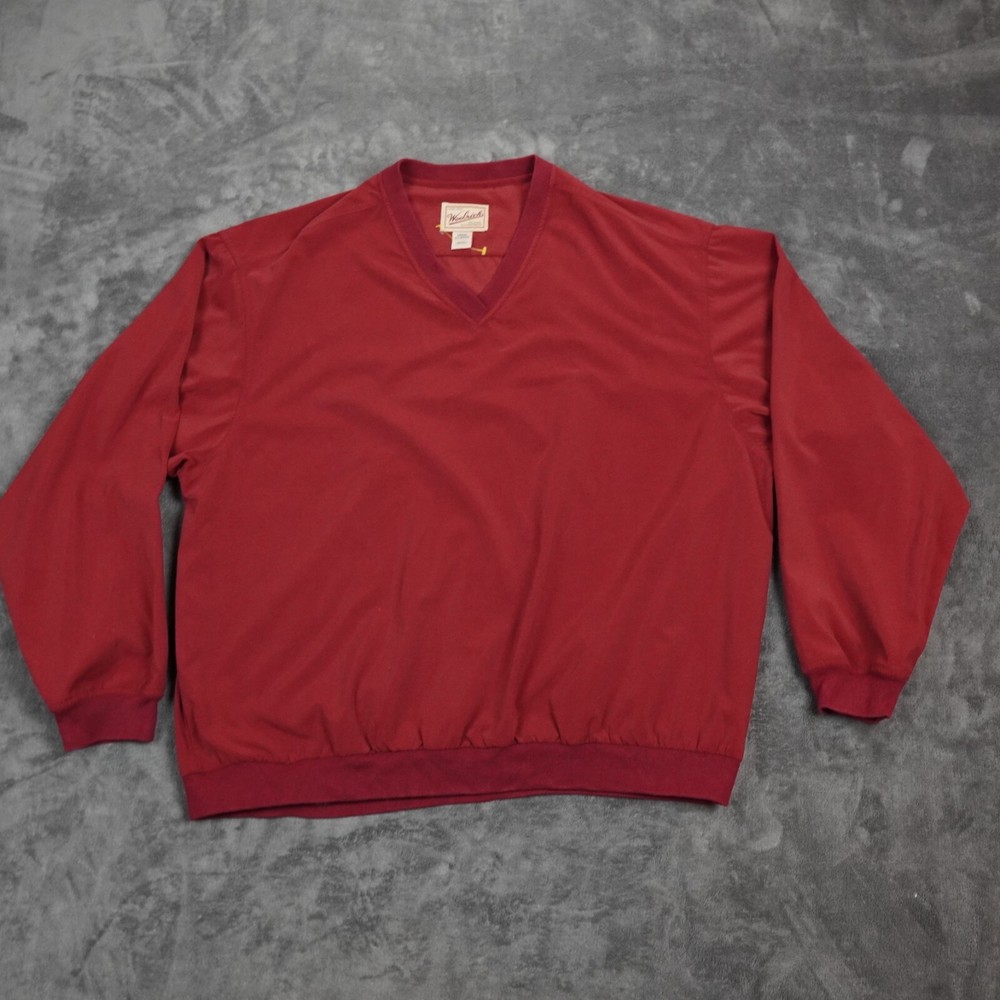 VTG Woolrich Jacket Mens Extra Large Red Lined Pullover  Golf Sport Outerwear