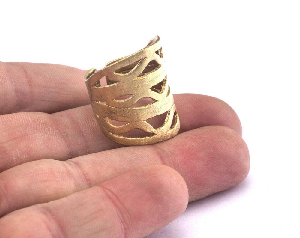 Adjustable Ring raw brass (18mm 8US inner size) 2992