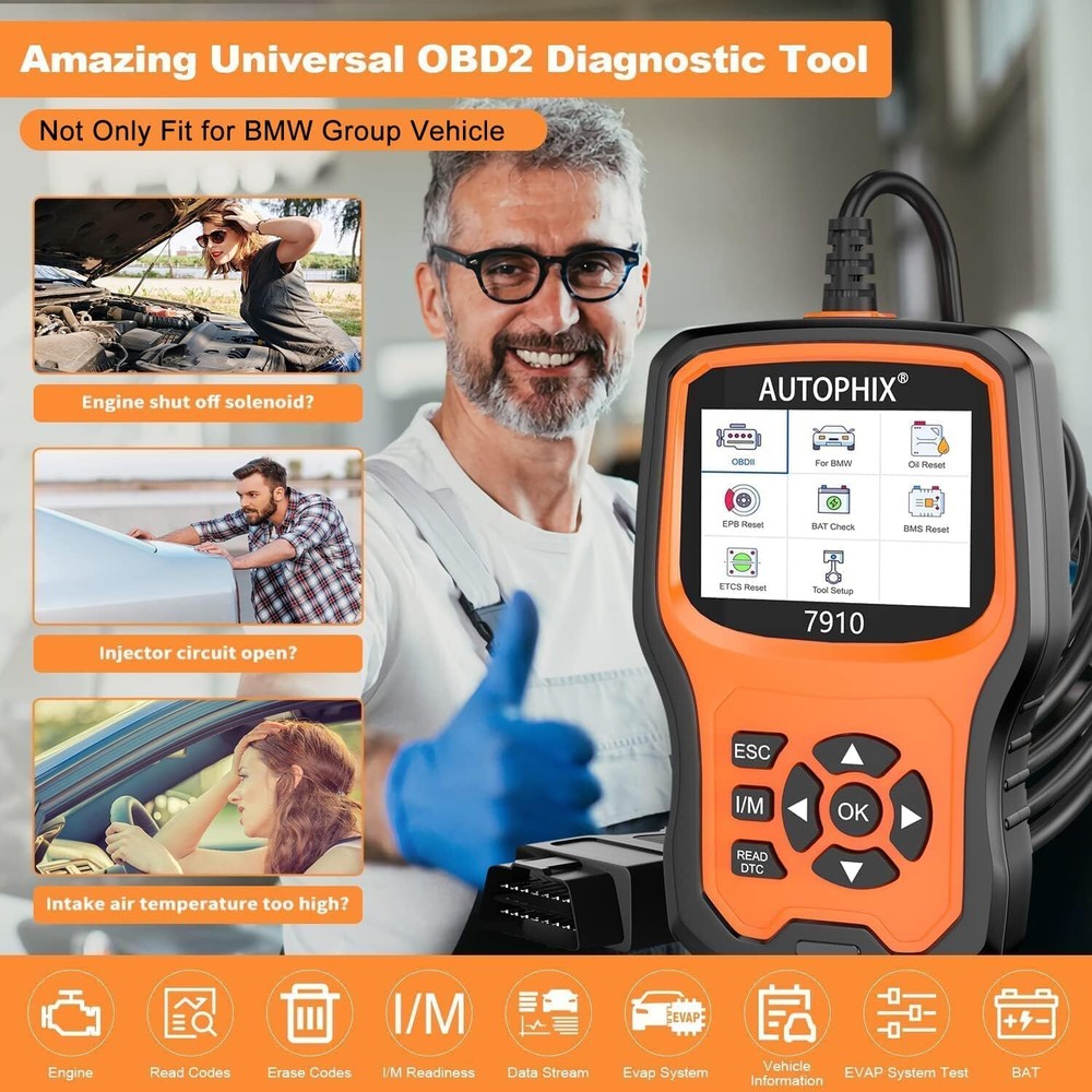 AUTOPHIX 7910 for BMW All System Diagnostic Tool Code Reader OBD2 Scanner Oil