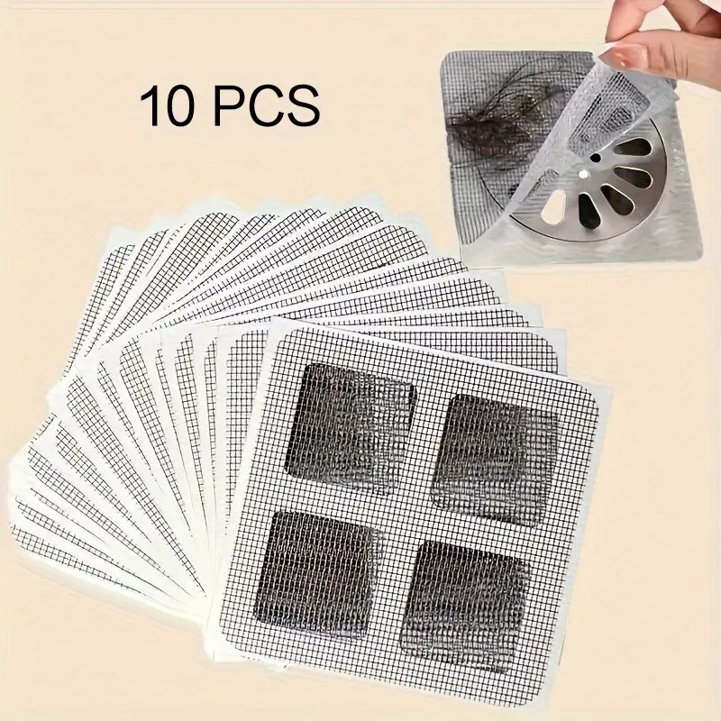 Disposable Floor Drain Sticker Bathroom Patch Anti-Blocking Filter -4"x4"