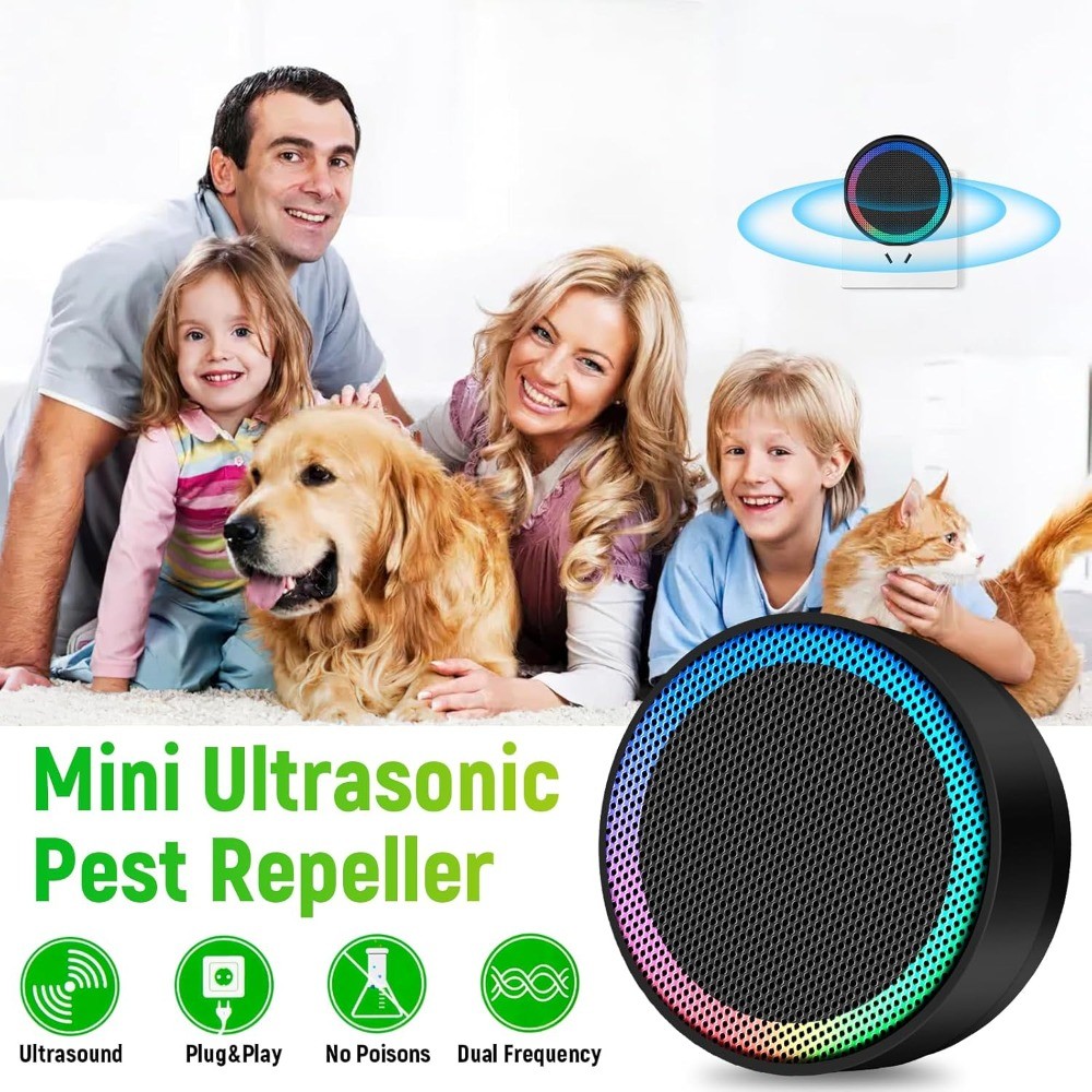 2x Ultrasonic Mouse Electronic Control Device, 360° Mouse Preventer Plug Pest