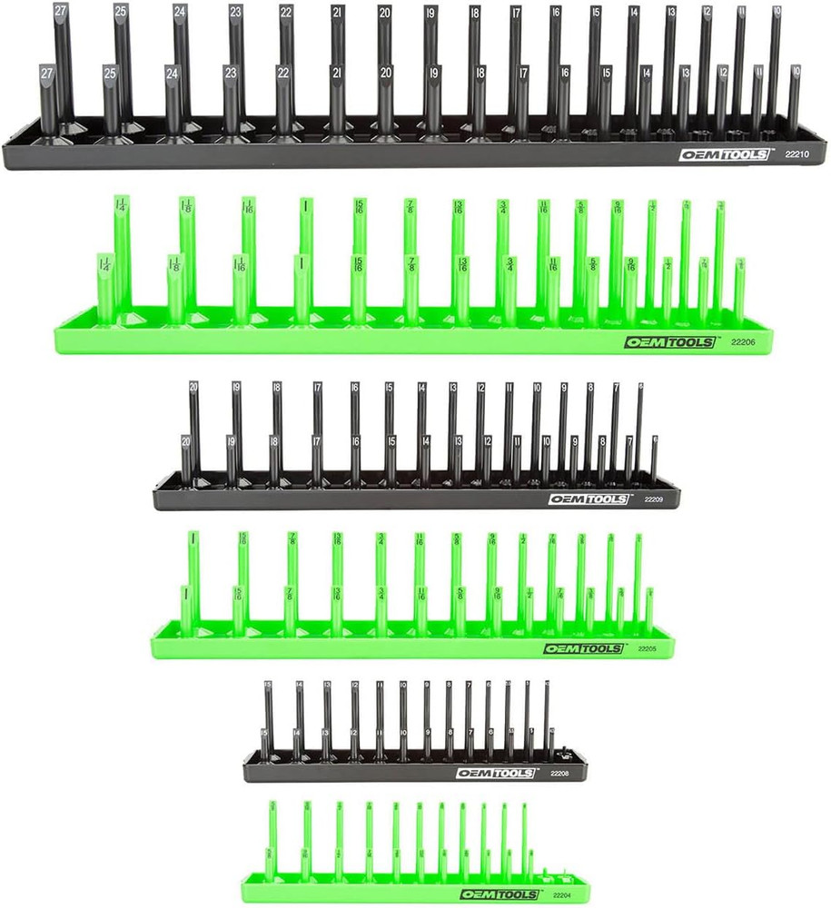 22233 Tool Storage Organizer for SAE and Metric Socket, 6PC Socket Organizers fo