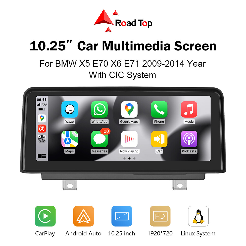 For BMW X5 E70 X6 E71 CIC 2011-2013 10.25'' Android Auto CarPlay Car TouchScreen