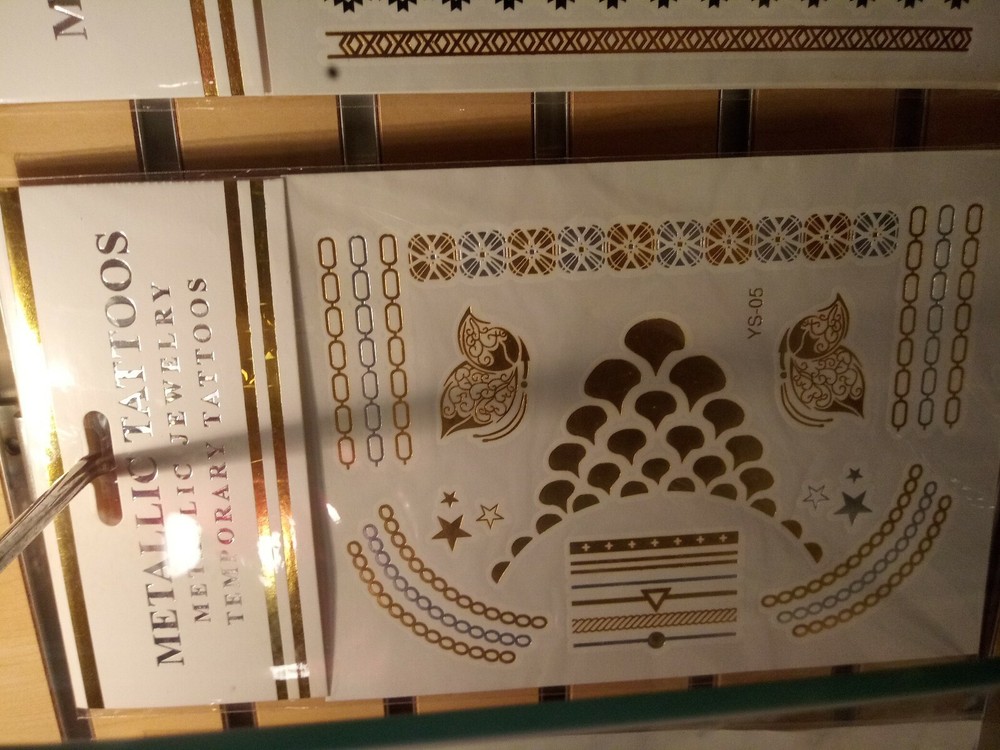 Metallic temporary Tattoos *32 Sheets*