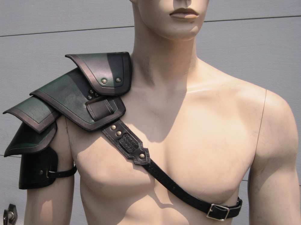 LEATHER ARMOR SENTINEL SHOULDER LARP COSPLAY