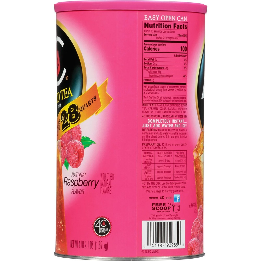 4C Raspberry Iced Tea Mix, 66.1 oz, 1 Ct....