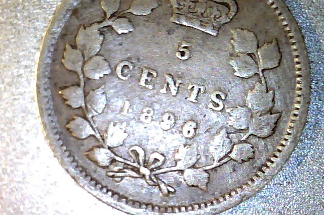 1896 Canada 5 CENT , LARGE 96 - LOT #HC03