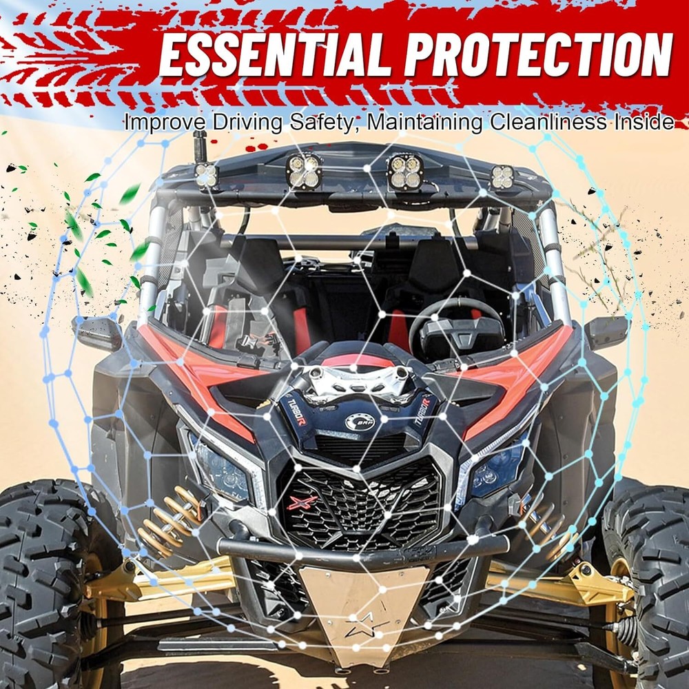 2-Doors Side Windows Nets for 2017+ Maverick X3/ X3 Max Front Upper Door Windows