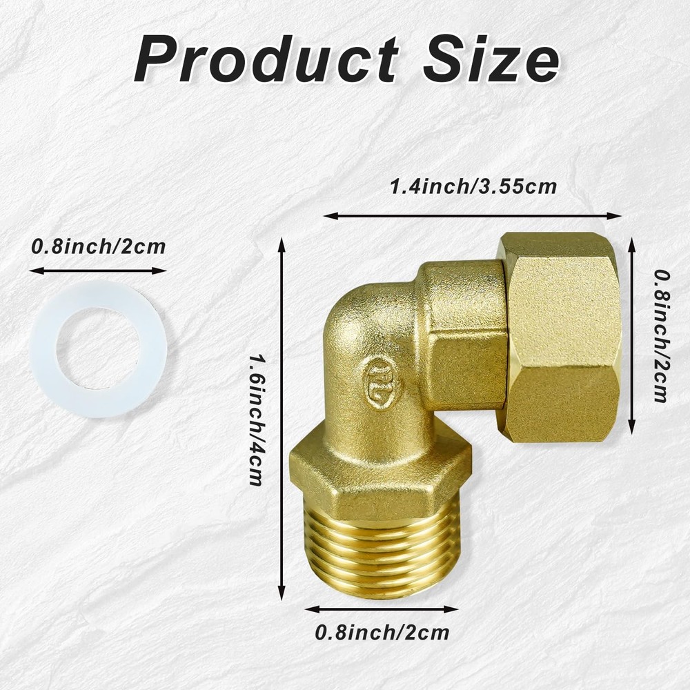 Solid Brass Elbow 1/2" Male to Female,