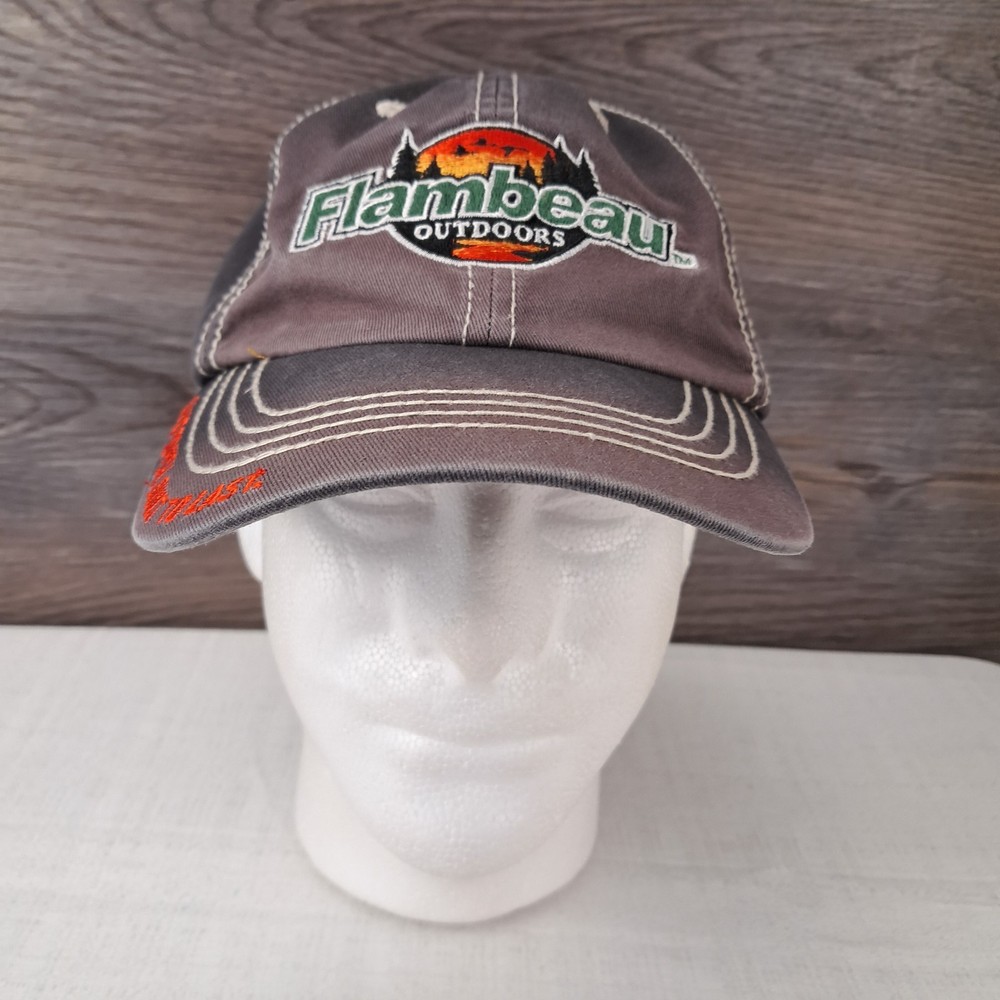 Flambeau Outdoors Strapback Distressed Hat Fishing Cap One Size Adjustable
