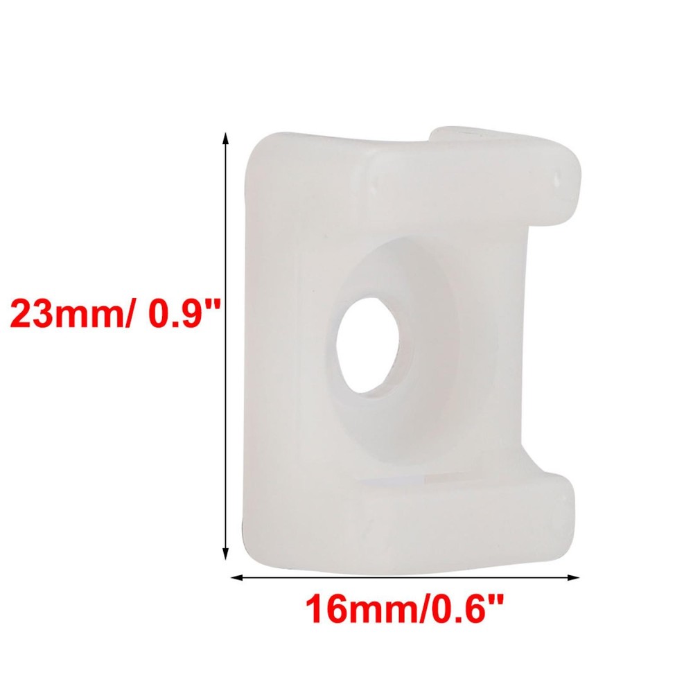 100Pcs Saddle Type Wire Base 9mm Cable Tie Mount White