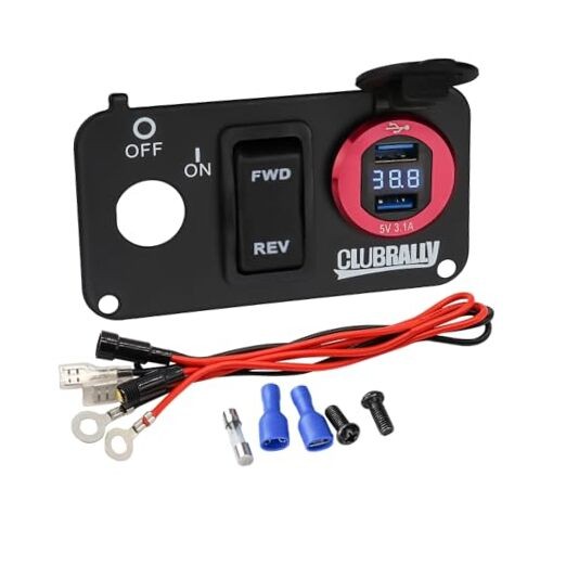 EZGO Key Switch Plate with Forward Reverse Switch, DC 9V-48V 3.1A Fast Red