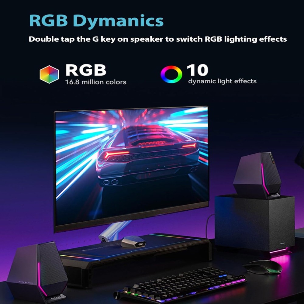Edifier G1500 MAX 2.1 Computer Gaming Speakers with RGB Light, Bluetooth 5.3